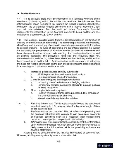 Solution Manual for Auditing and Assurance Services, 16th Edition - Page 4 preview image