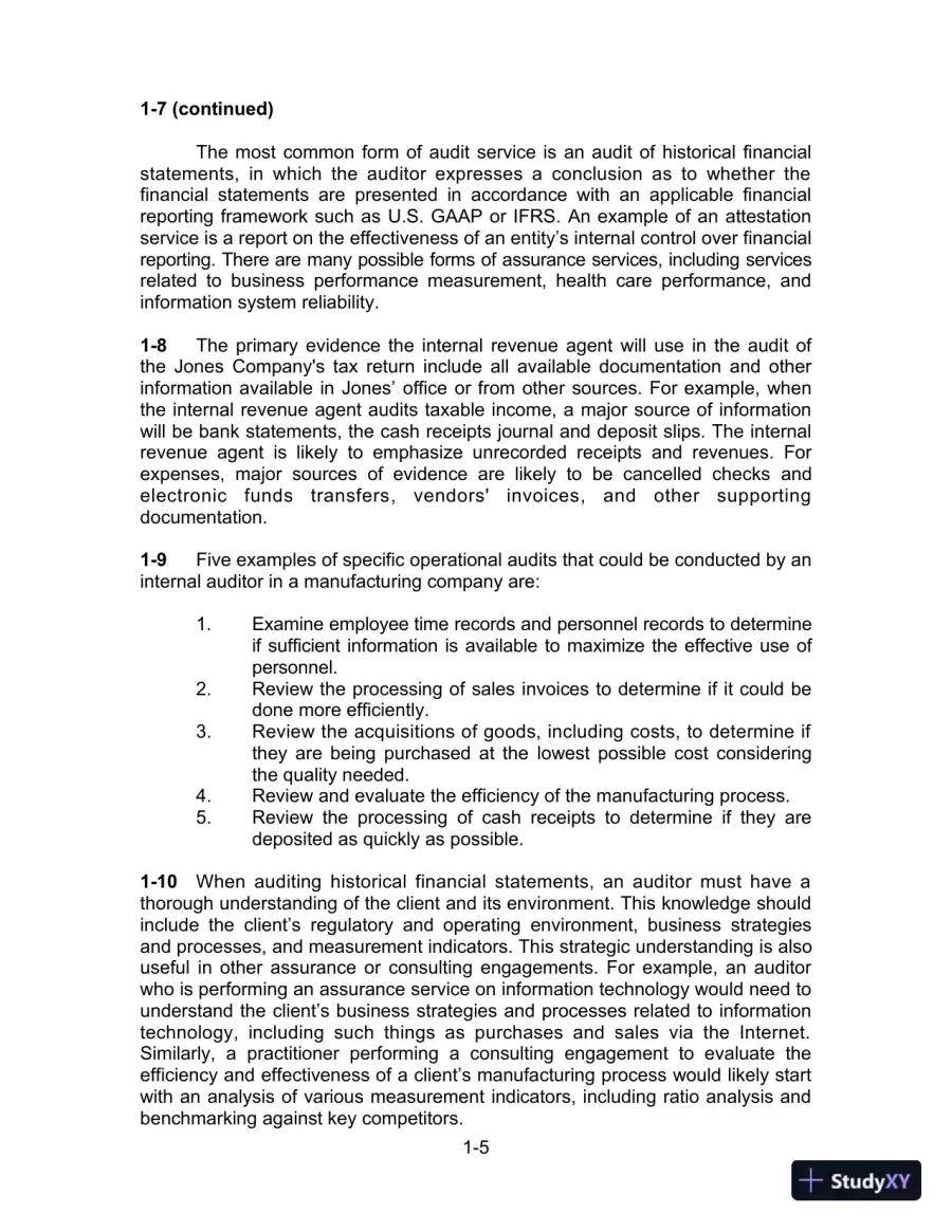 Solution Manual for Auditing and Assurance Services, 16th Edition, page 6