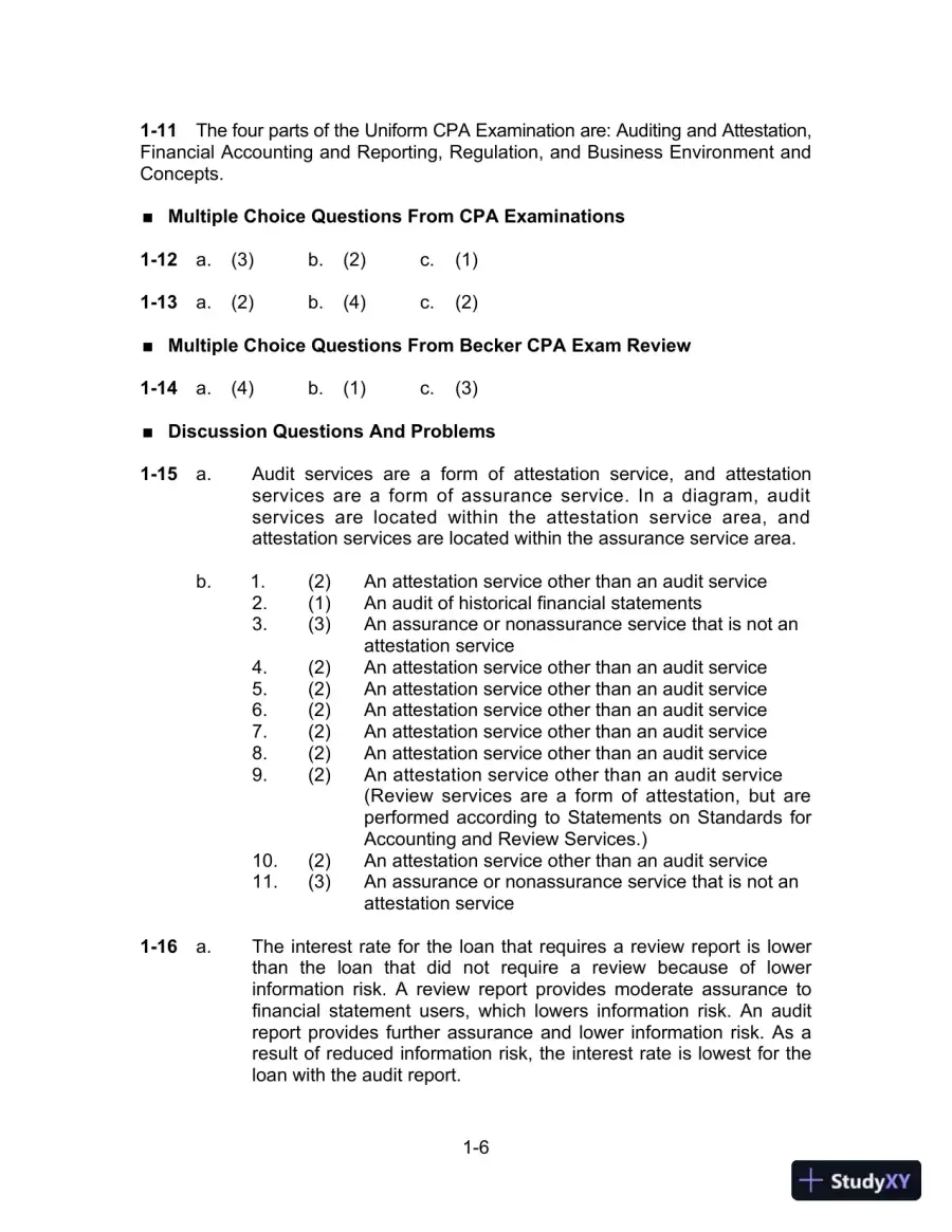 Solution Manual for Auditing and Assurance Services, 16th Edition, page 7