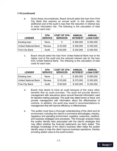 Solution Manual for Auditing and Assurance Services, 16th Edition - Page 8 preview image