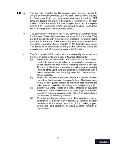 Solution Manual for Auditing and Assurance Services, 16th Edition - Page 9 preview image