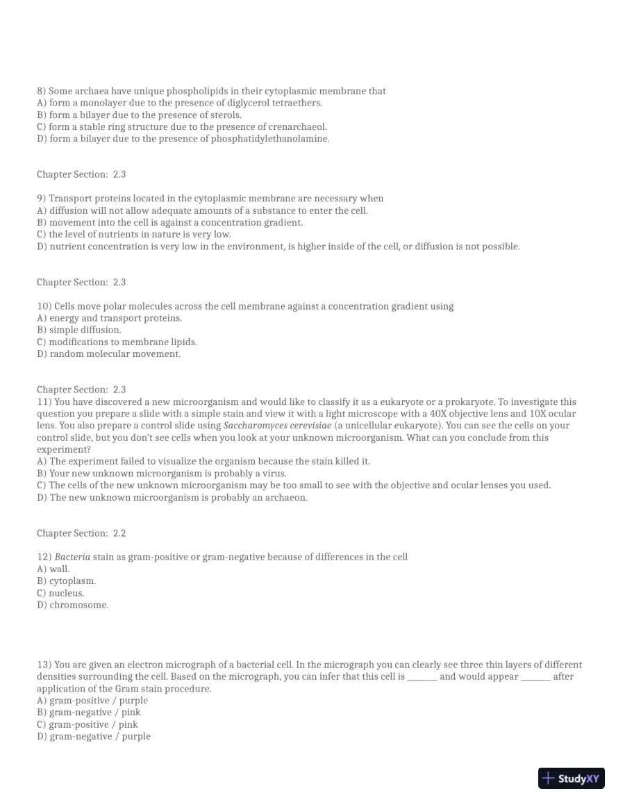 Test Bank for Brock Biology of Microorganisms, 16th Global Edition (Chapters 1-33), page 14