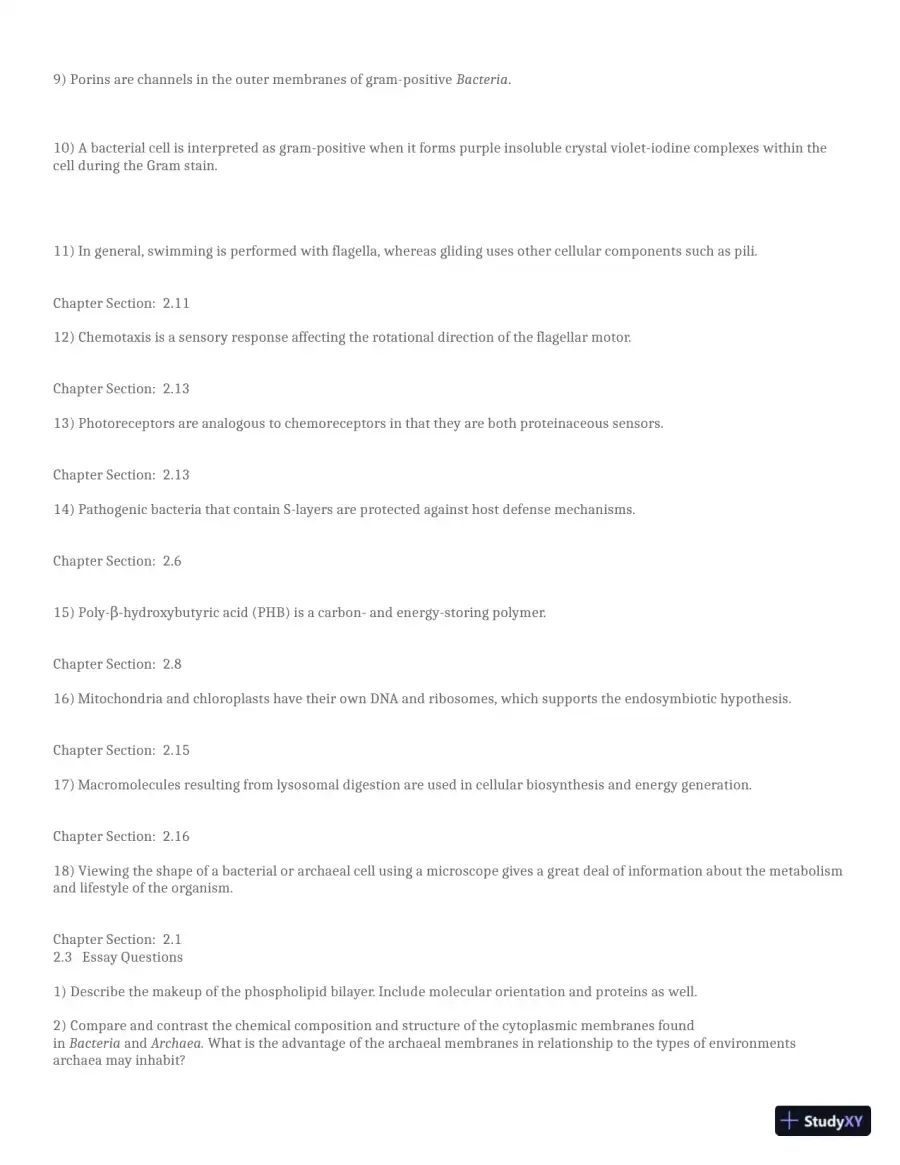 Test Bank for Brock Biology of Microorganisms, 16th Global Edition (Chapters 1-33), page 22