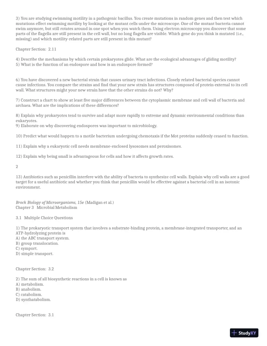 Test Bank for Brock Biology of Microorganisms, 16th Global Edition (Chapters 1-33), page 23