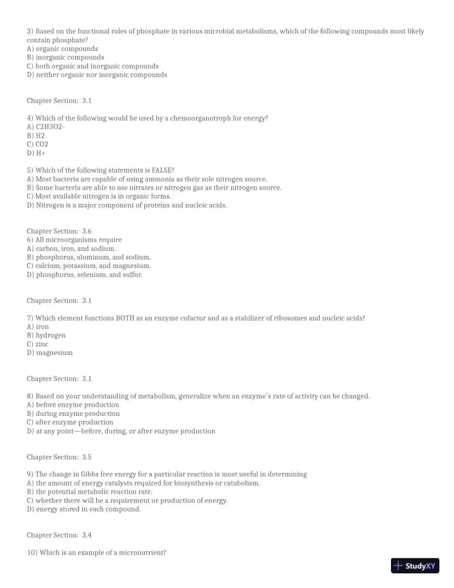 Test Bank for Brock Biology of Microorganisms, 16th Global Edition (Chapters 1-33), page 24