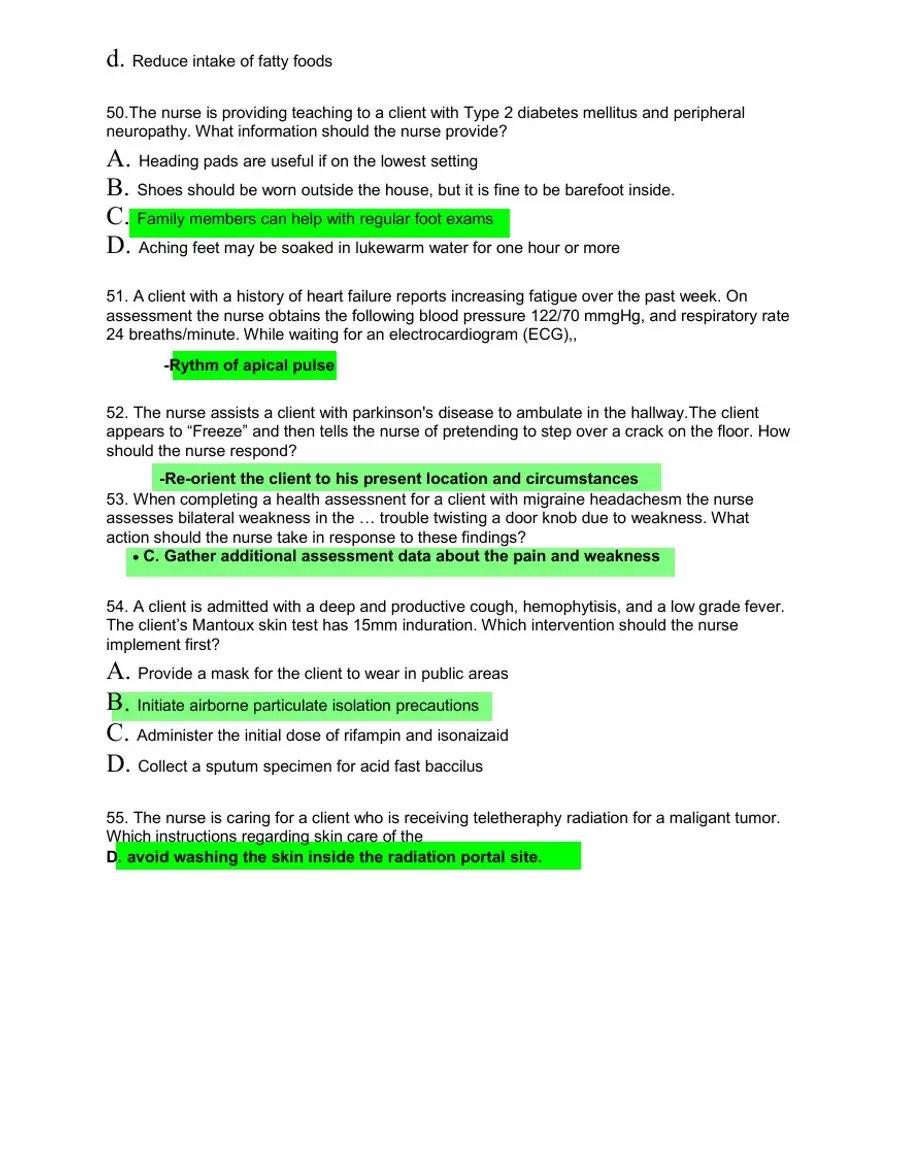 HESI Medical Surgical Test Bank With Answers (239 Solved Questions), page 11