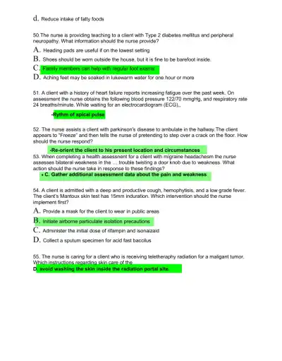 HESI Medical Surgical Test Bank With Answers (239 Solved Questions) - Page 11 preview image