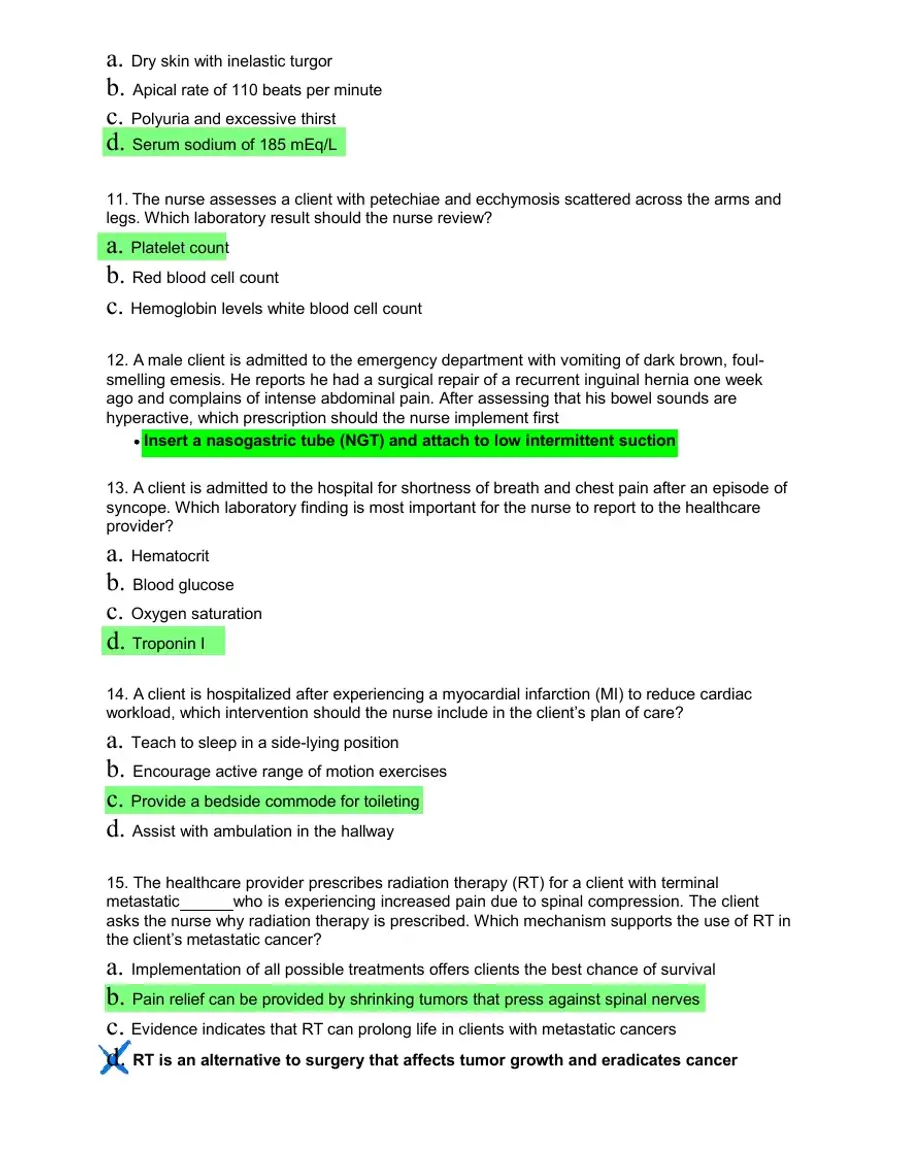 HESI Medical Surgical Test Bank With Answers (239 Solved Questions), page 4