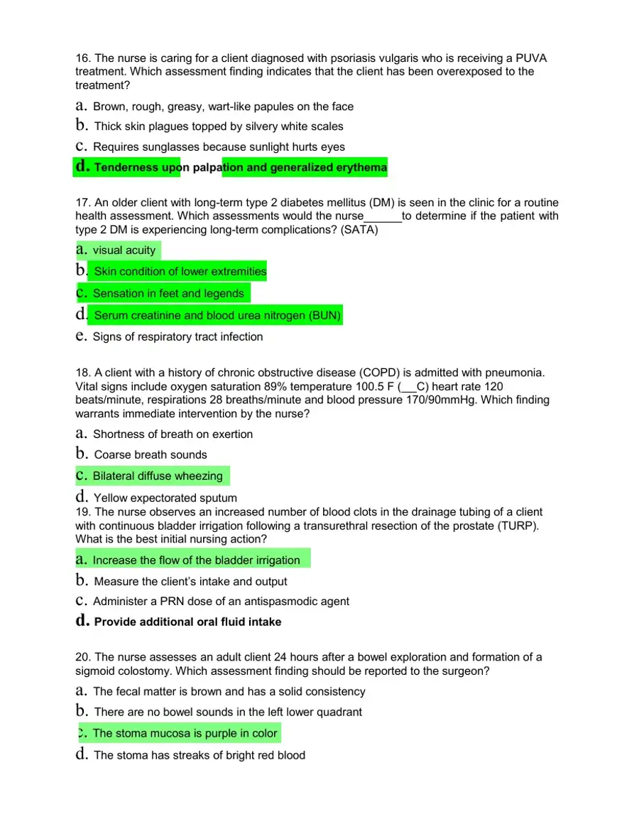HESI Medical Surgical Test Bank With Answers (239 Solved Questions), page 5