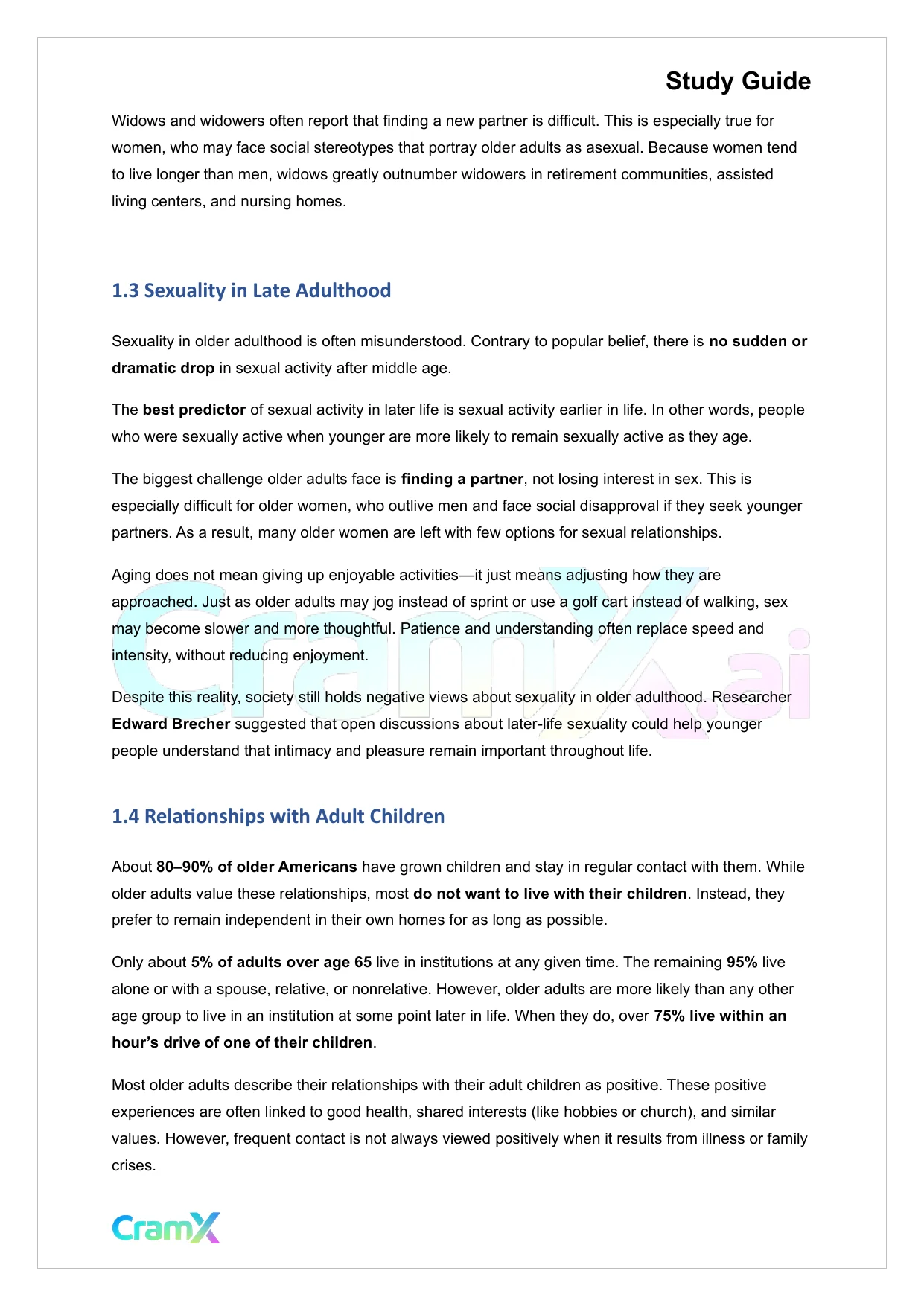 Developmental Psychology - Psychosocial Development Age 65+ - Page 2 preview image