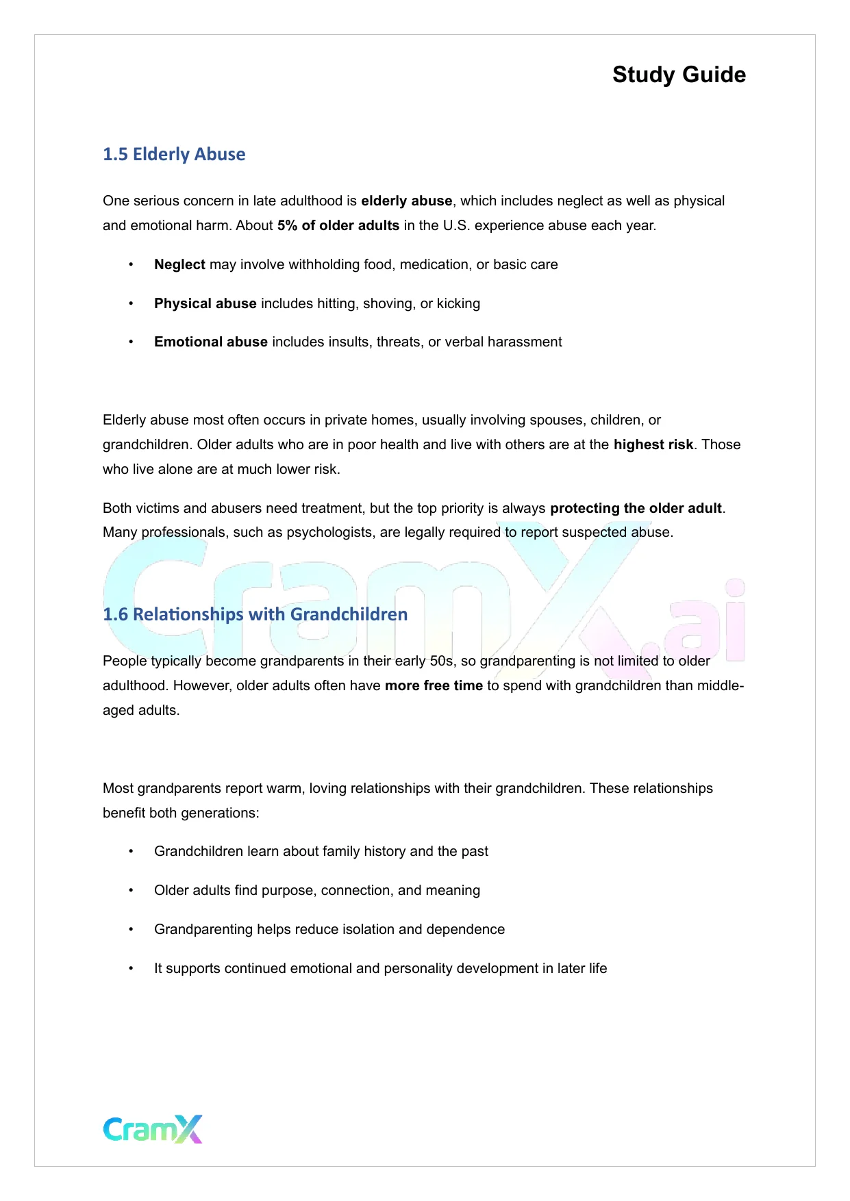 Developmental Psychology - Psychosocial Development Age 65+ - Page 3 preview image