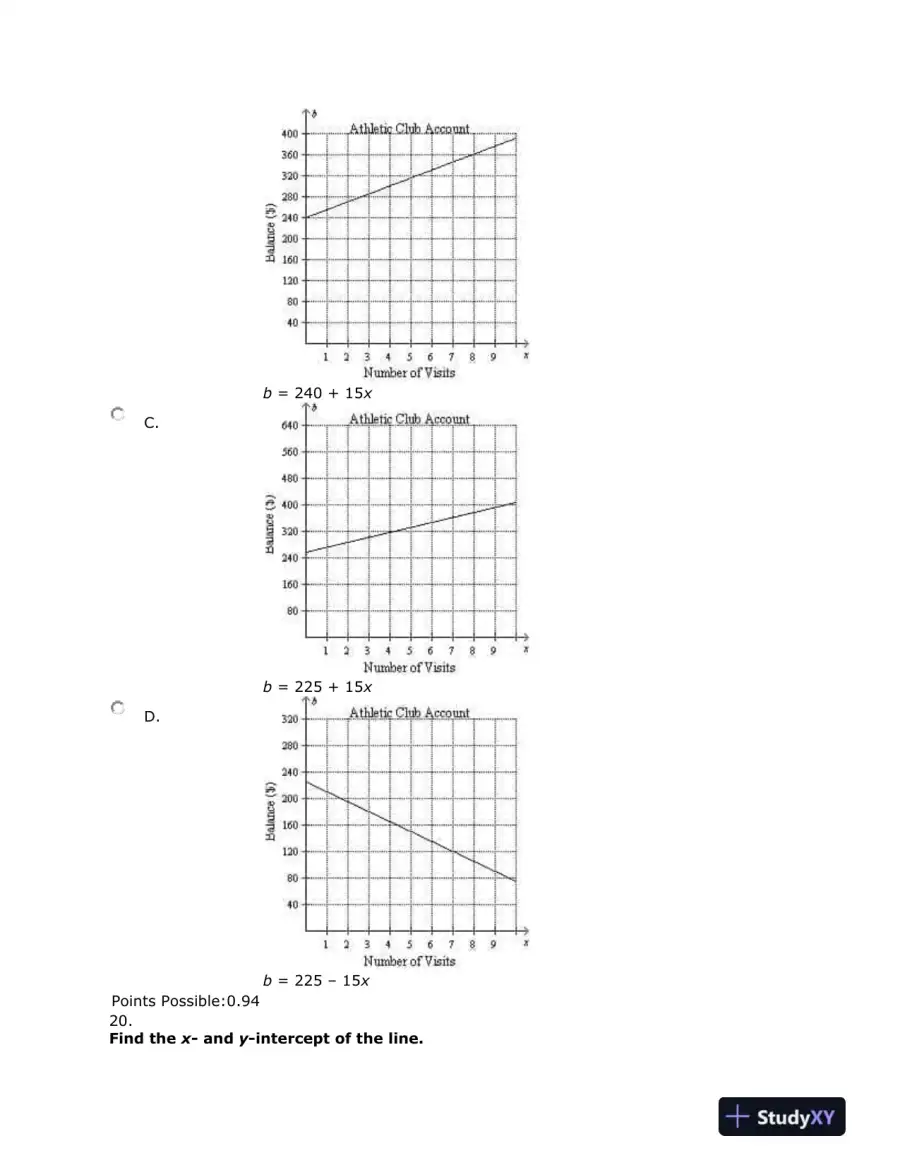 Algebra Test: Linear Equations, Graphs, and Systems of Equations, page 12