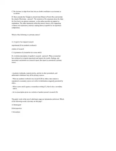 ATI TEAS PRACTICE TEST Reading - Page 11 preview image