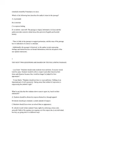 ATI TEAS PRACTICE TEST Reading - Page 31 preview image