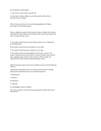 ATI TEAS PRACTICE TEST Reading - Page 4 preview image