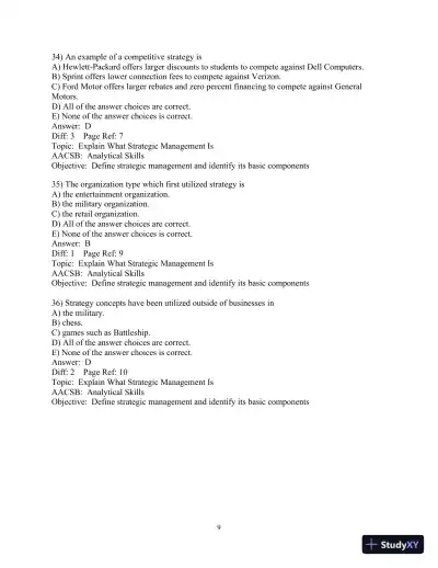 Strategic Management in Action, 6th Edition Test Bank - Page 10 preview image