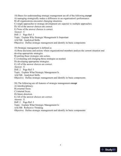 Strategic Management in Action, 6th Edition Test Bank - Page 5 preview image