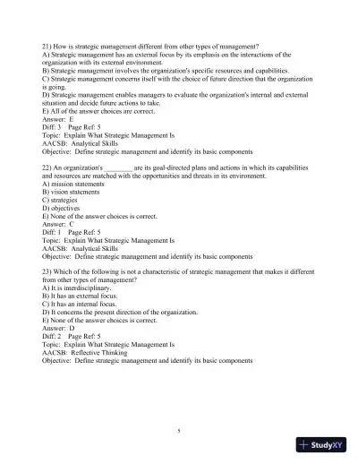 Strategic Management in Action, 6th Edition Test Bank - Page 6 preview image