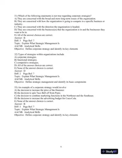 Strategic Management in Action, 6th Edition Test Bank - Page 9 preview image