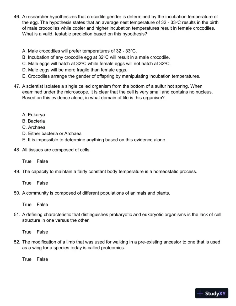 Biology, Canadian Edition Test Bank, page 12