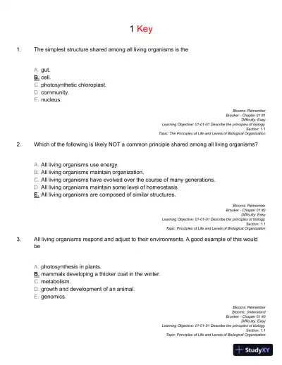 Biology, Canadian Edition Test Bank - Page 14 preview image