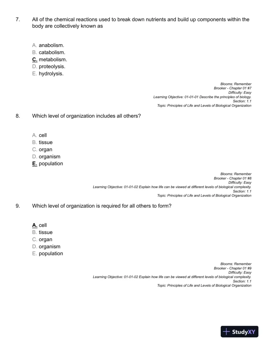 Biology, Canadian Edition Test Bank, page 16