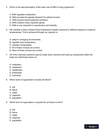 Biology, Canadian Edition Test Bank - Page 3 preview image