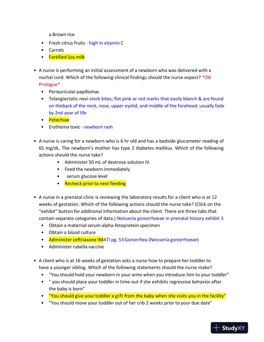 2023 ATI RN Proctored Exam with Answers (68 Solved Questions), page 3