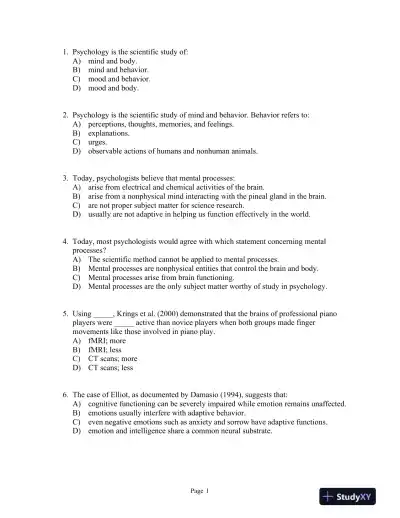 Introducing Psychology Third Edition Test Bank - Page 8 preview image