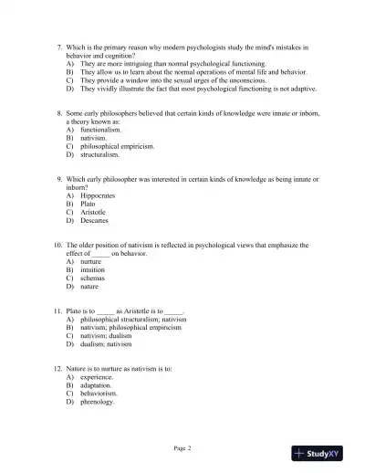 Introducing Psychology Third Edition Test Bank - Page 9 preview image