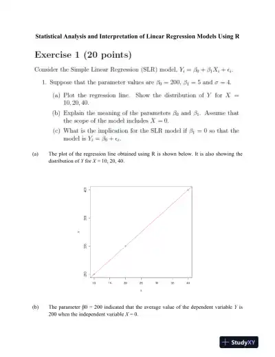Statistical Analysis and Interpretation of Linear Regression Models Using R - Page 1 preview image