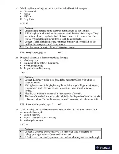 Oral Pathology for the Dental Hygienist 6th Edition Test Bank - Page 10 preview image