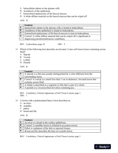 Oral Pathology for the Dental Hygienist 6th Edition Test Bank - Page 14 preview image