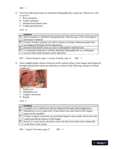 Oral Pathology for the Dental Hygienist 6th Edition Test Bank - Page 15 preview image
