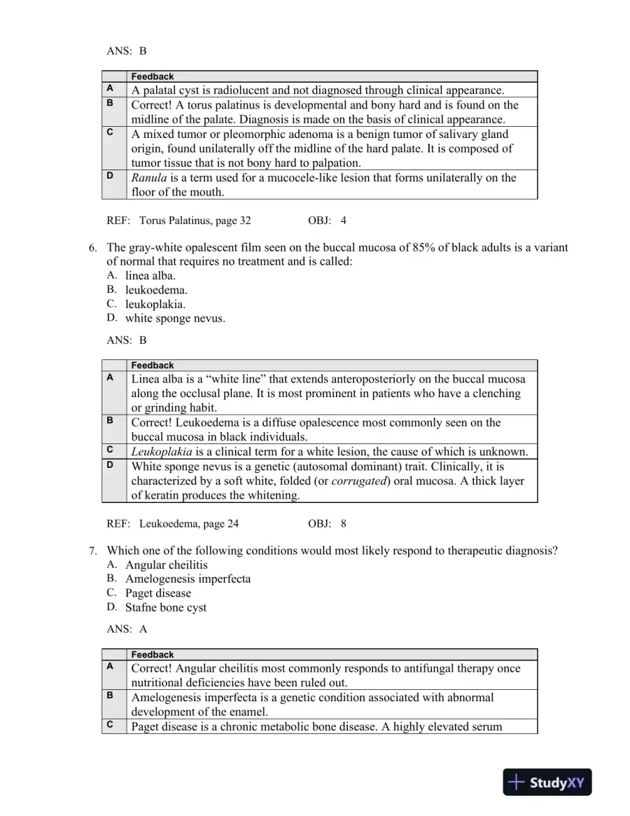Oral Pathology for the Dental Hygienist 6th Edition Test Bank, page 4