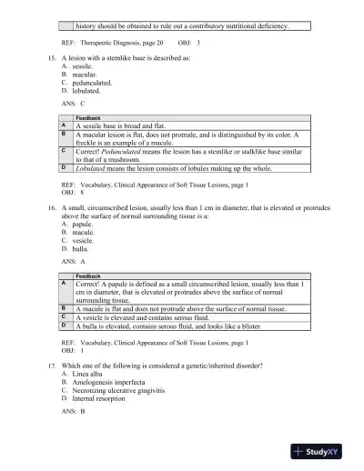 Oral Pathology for the Dental Hygienist 6th Edition Test Bank - Page 8 preview image