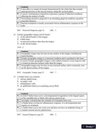 Oral Pathology for the Dental Hygienist 6th Edition Test Bank - Page 9 preview image
