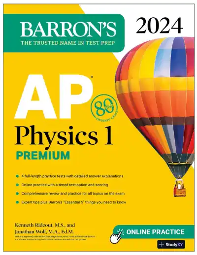 AP Physics 1 Premium, 2024: 4 Practice Tests + Comprehensive Review (2024) - Page 1 preview image