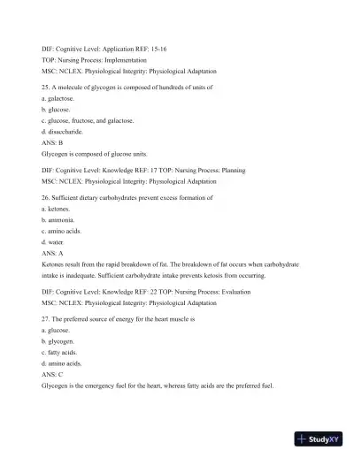 Test Bank For Williams' Basic Nutrition & Diet Therapy, 14th Edition - Page 23 preview image