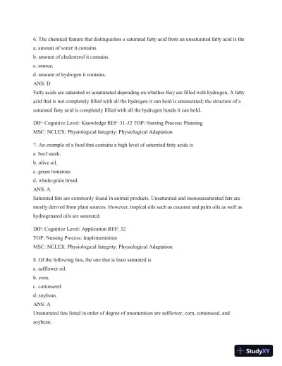 Test Bank For Williams' Basic Nutrition & Diet Therapy, 14th Edition - Page 27 preview image