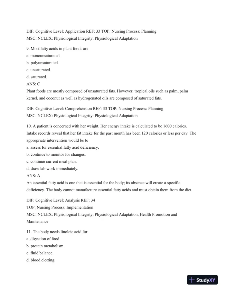 Test Bank For Williams' Basic Nutrition & Diet Therapy, 14th Edition, page 28