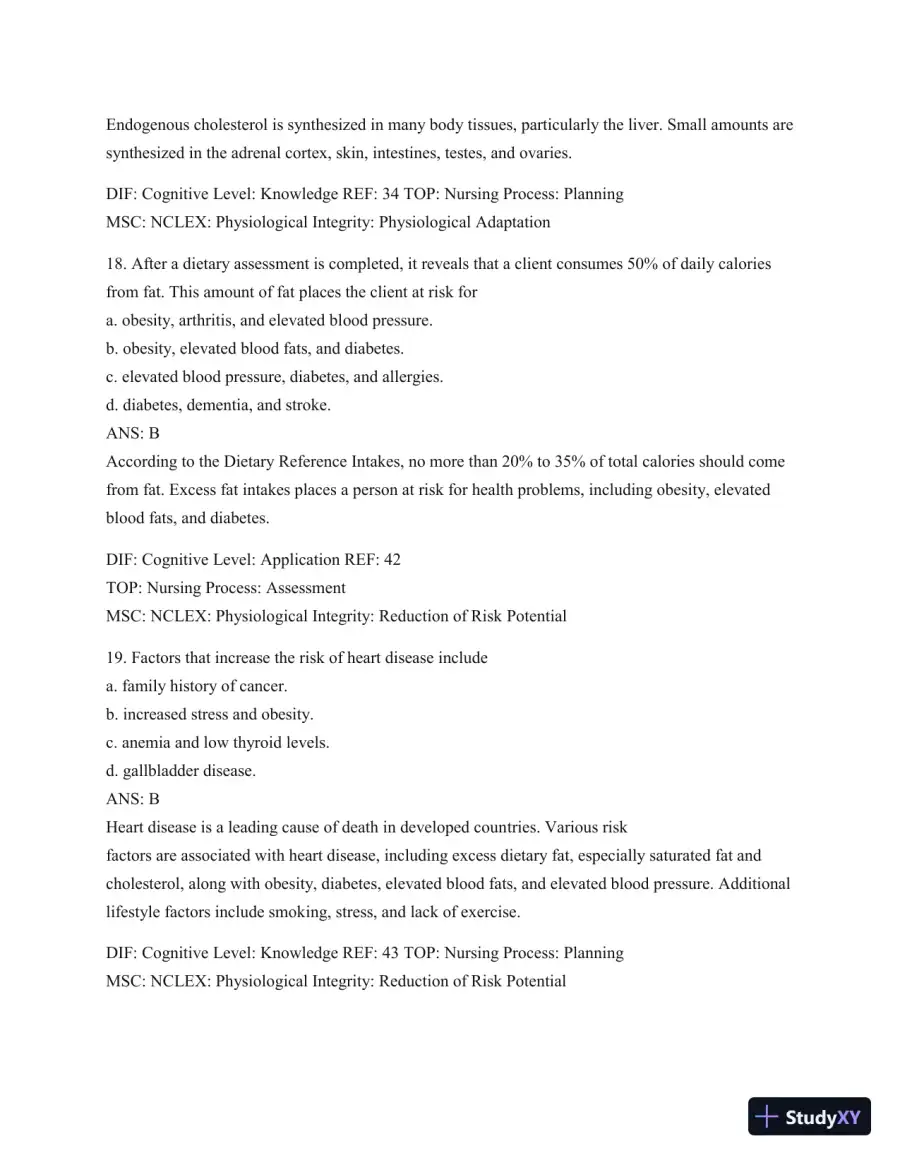 Test Bank For Williams' Basic Nutrition & Diet Therapy, 14th Edition, page 31