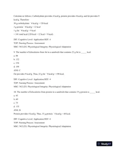 Test Bank For Williams' Basic Nutrition & Diet Therapy, 14th Edition - Page 5 preview image