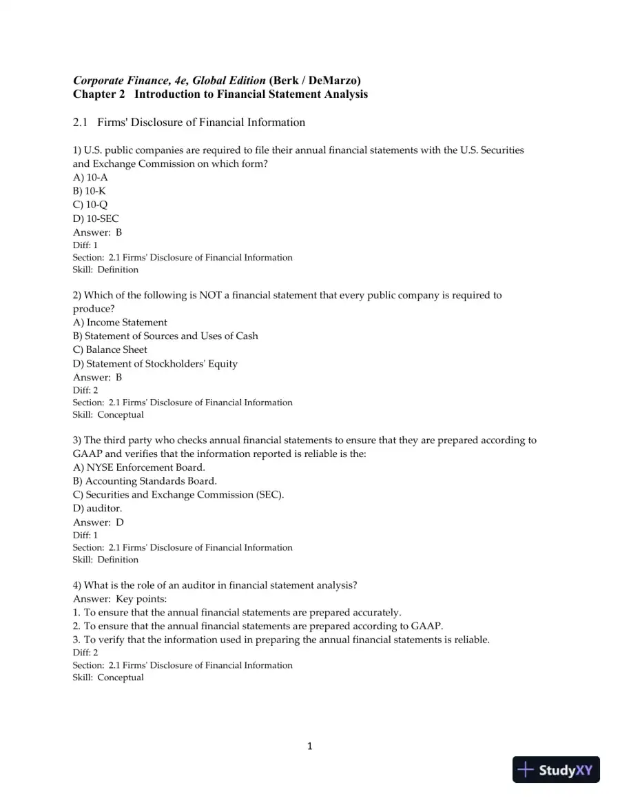 Corporate Finance, Global Second Edition Test Bank, page 13