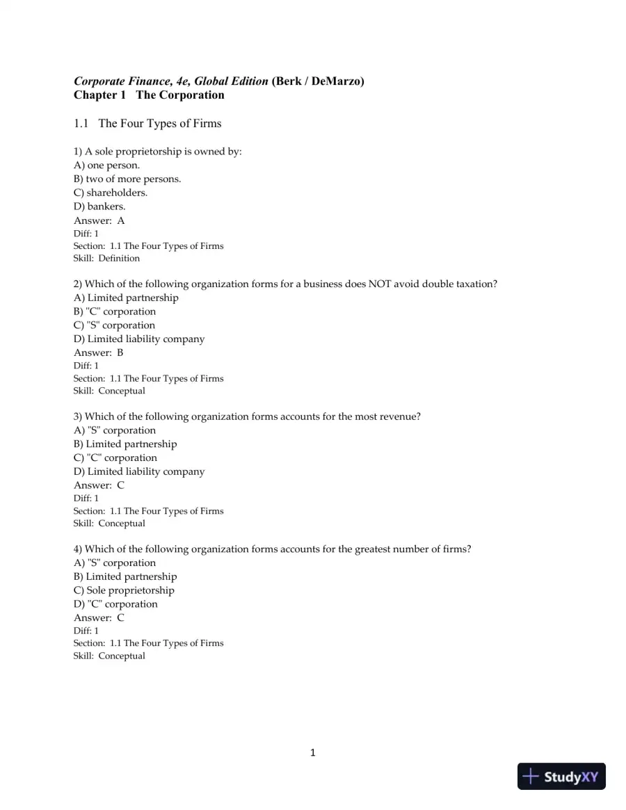 Corporate Finance, Global Second Edition Test Bank, page 3
