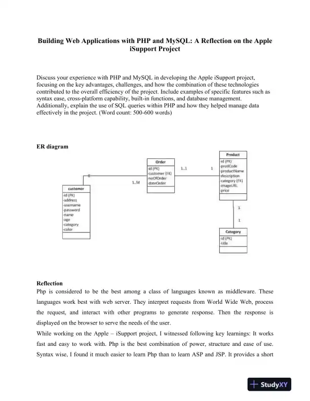 Building Web Applications with PHP and MySQL: A Reflection on the Apple iSupport Project - Page 1 preview image