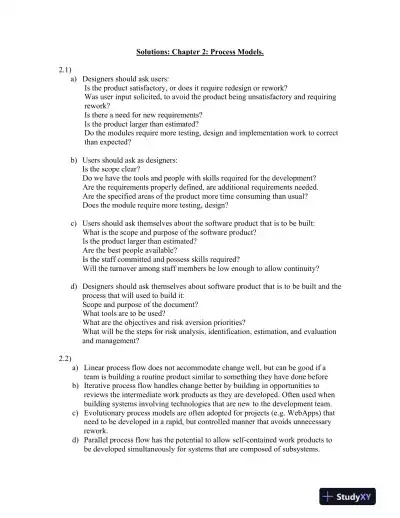 Solution Manual for Software Engineering: A Practitioner's Approach, 9th Edition - Page 5 preview image