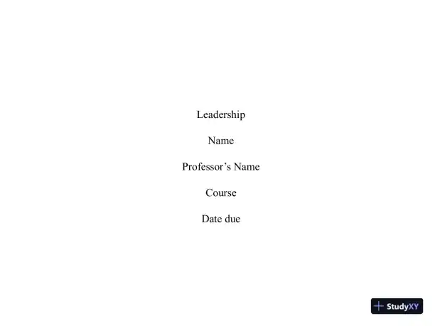 Leadership - Page 1 preview image