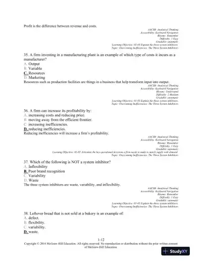 Operations Management, 1e (Mcgraw-hill Education Operations and Decision Sciences) 1st Edition Test Bank - Page 13 preview image