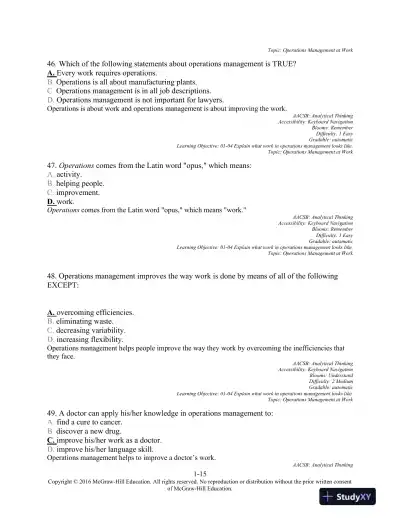 Operations Management, 1e (Mcgraw-hill Education Operations and Decision Sciences) 1st Edition Test Bank - Page 16 preview image
